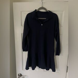 Navy Long Sleeve Polo Dress